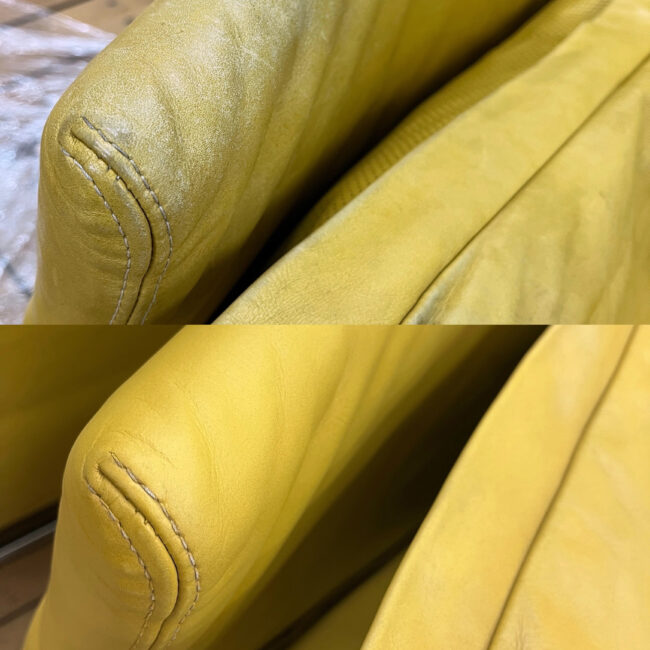 Yellow Leather Chair Repair in Charlotte, NC